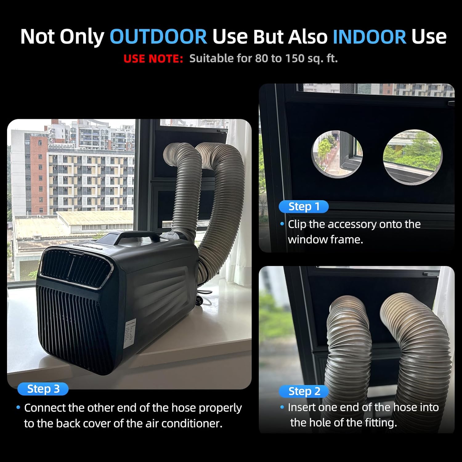 5200BTU Portable Camping Air Conditioner For Tent Outdoor and Indoor Use,Suitable For RV,Truck,Van and Car Airconditioning Cooling (Grey)