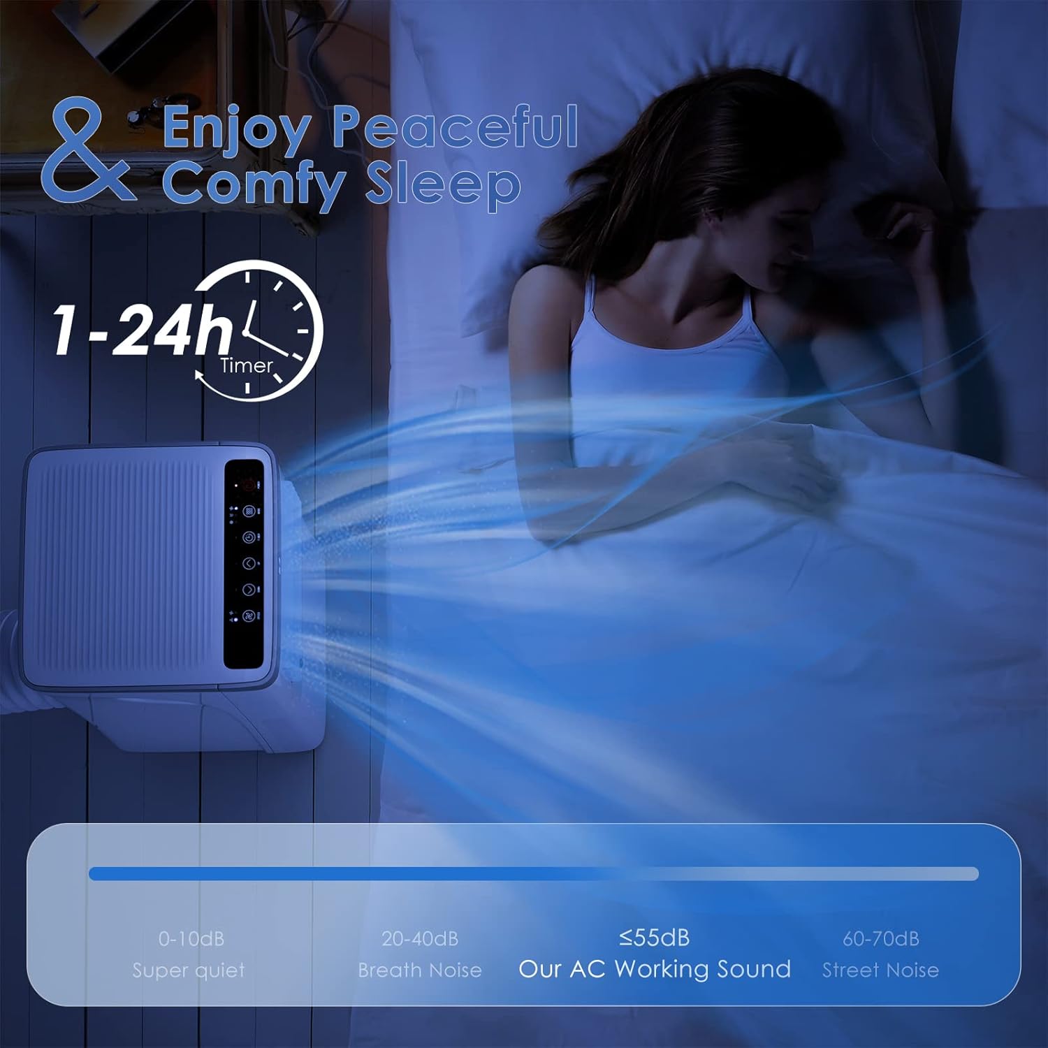 COSTWAY Portable Air Conditioner, 10000 BTU Air Cooler with Fan & Dehumidifier Mode for Rooms up to 350 Sq.Ft, Quiet AC Unit with Sleep Mode, 2 Fan Speeds, 24H Timer(10000BTU)