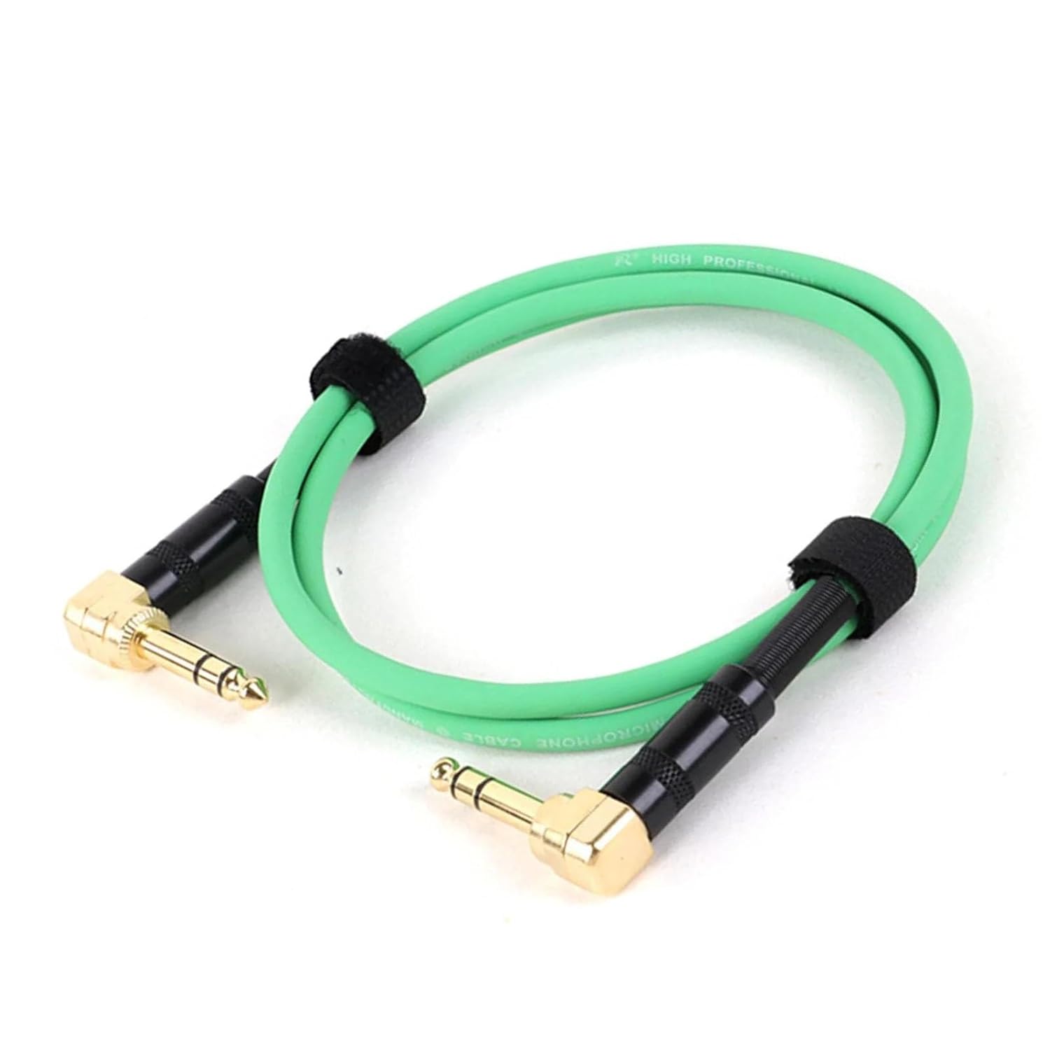 Guitar Audio Cable 6.35 Stereo Balanced1/4 Angled To Angled Speaker Amplifier Cable For Guitar Keyboard‎ Dual Channel Cable(Green,15m)