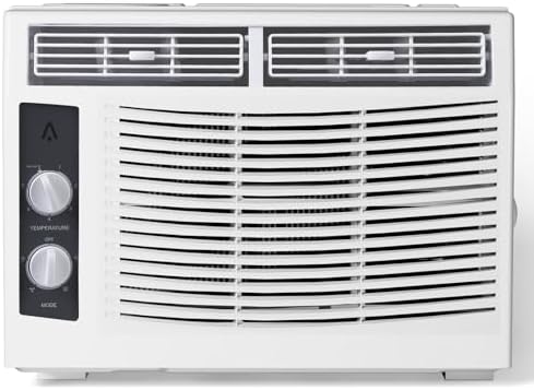 5,000 BTU Window Air Conditioner for Room Up to 200 Sq. Ft, 3 In 1 Quiet Window AC Unit with Cool, Fan, Dry Modes, Mechanical Control & Easy Install for Bedrooms, Apartments, Dorms