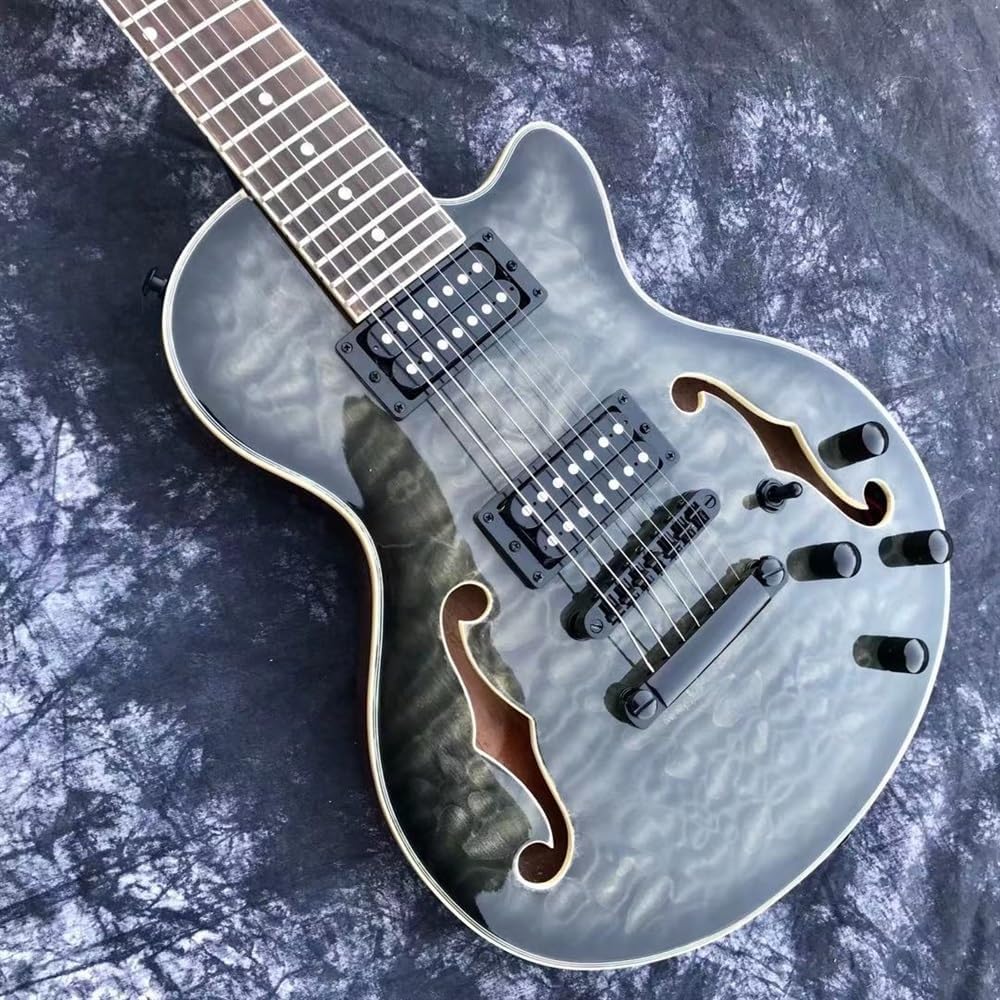 Custom Guitar 7 String F Hole Jazz Guitar Customize Electric Guitar Customized Grey Color Guitar