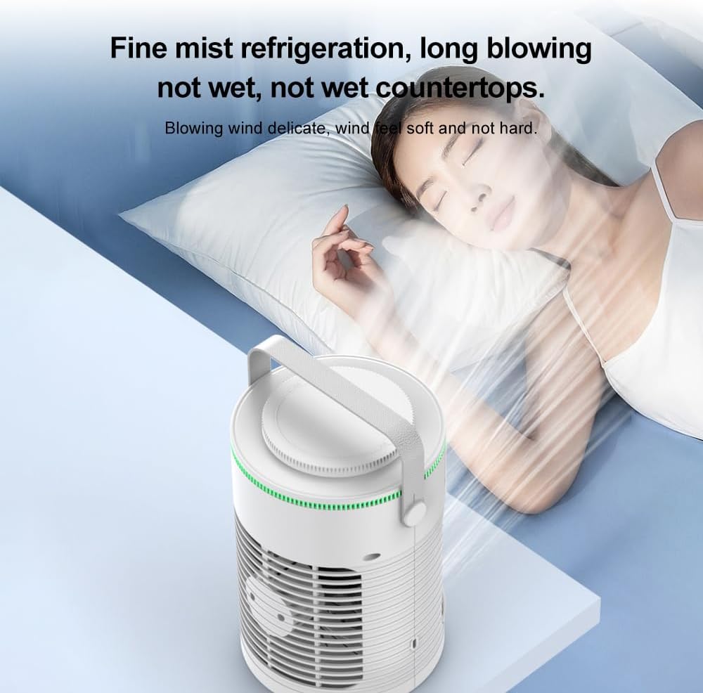 ele ELEOPTION Portable Air Conditioners with 3 Speeds Mini Ac Unit for Bedroom Air Cooler for Room Car Ac for Outdoor Camping Small Desktop Cooling Fan