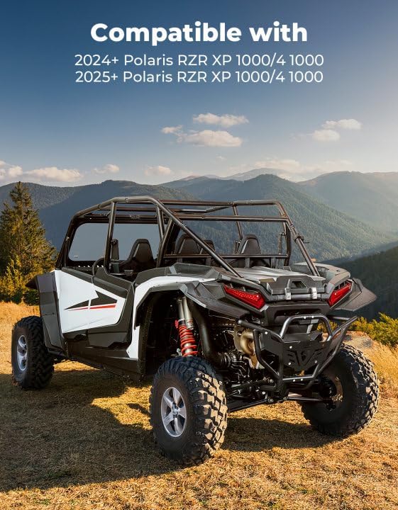 KEMIMOTO 2024 2025 XP 1000 Tonneau Cover Upgraded Waterproof Compatible with Polaris RZR XP 1000/4 2024 2025 Heavy-Duty Rear Bed Cargo Box Storage Enclosure Trunk Accessories Replace #2884548