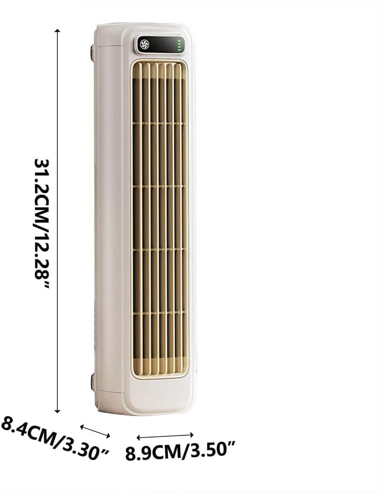 Qinux Brizaac Imwing Portable Bladeless Air Conditioner, 3 Quiet Speed Cooling Fan, USB Wall Mount AC Unit, Efficient Gray Cooling Tower for Home & Office