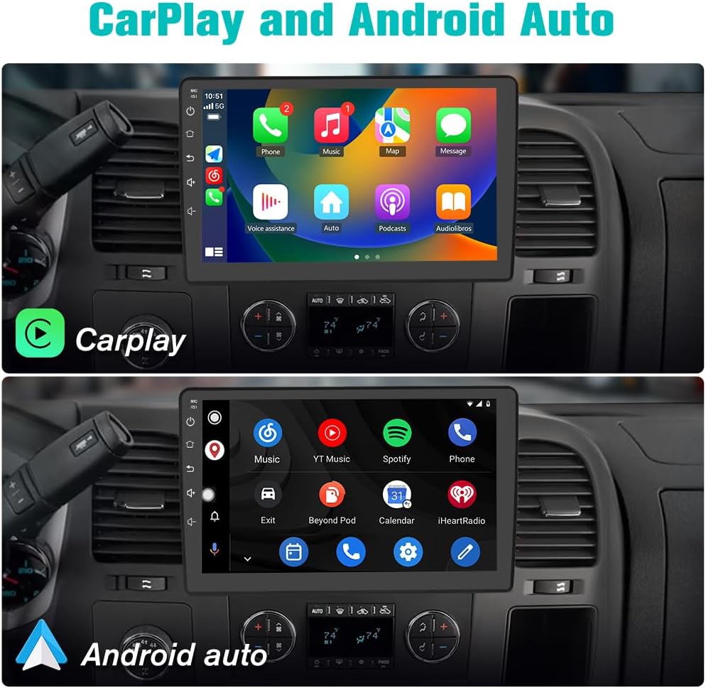AWESAFE 5G WiFi Car Radio Stereo for Chevy Silverado 2007-2013 GMC Sierra Yukon Android 13 Replacement Upgrade Stereo with CarPlay Android Auto