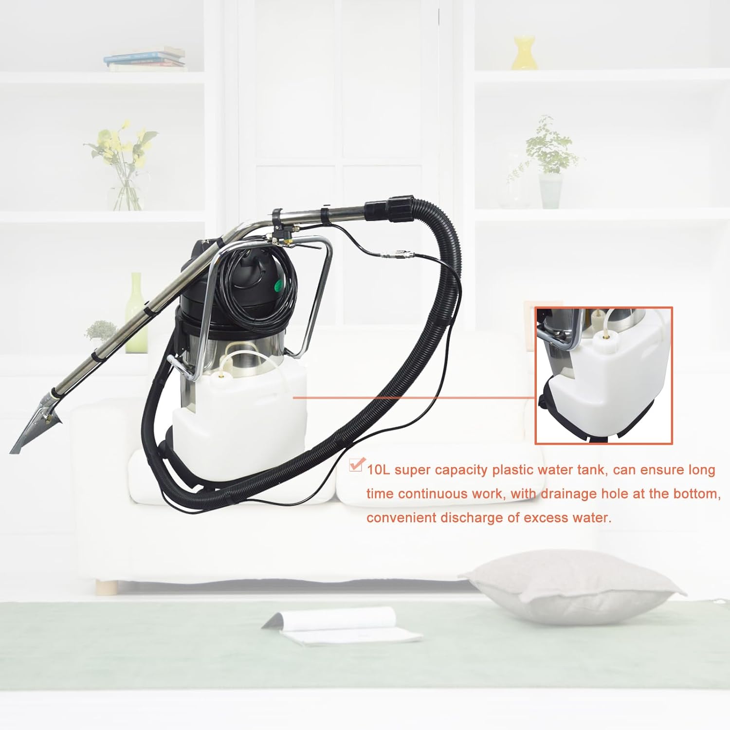 Carpet Extractor Machine 30L 3-in-1 Stainless Steel Carpet Cleaner for Corridor, Conference Hall and Restaurant 110V 1000W