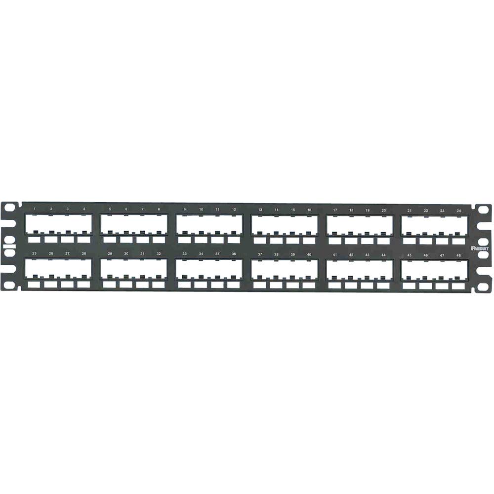 Panduit CPP48FMWBLY 48-Port Flat Flush-Mount Patch Panel, Black