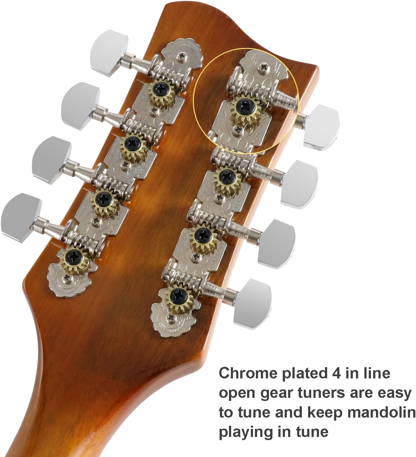 Sunsmile A-Style 8 String Acoustic-Electric Mandolin Instrument with Pickup Sapele Top Arched F Holes Body Okoume Neck Walnut Bridge with Gig Bag, Cable, Tuner, Strings, Strap, Picks and Polish Cloth.