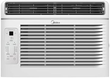 Midea 6,000 BTU Window Air Conditioner with Remote Control, Cools up to 250 sq. ft., 3-In-1 technology: air conditioner, dehumidifier, and fan modes MAW06R1YWT-S