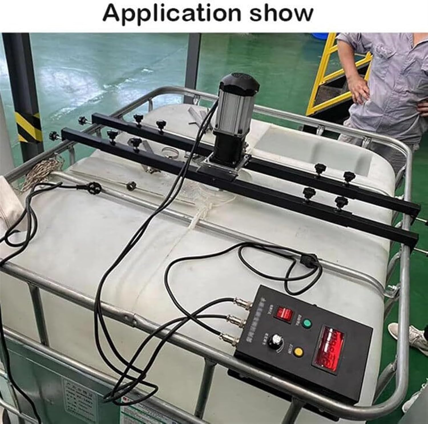 IBC Air Agitator, 980W Electric Tank Mixer Machine,Pneumatic Bracket Mixer,Paint Stirring Machine Bracket Air Agitator Paint Mix Tool,Folding Propeller, for Ink Dissolver Agitator