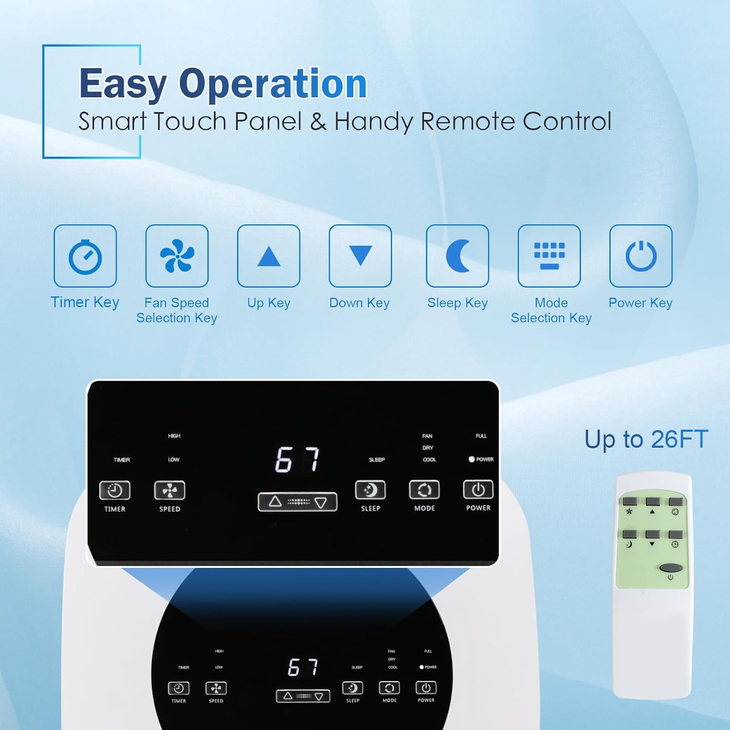 KOTEK Portable Air Conditioners, 9000 BTU Cools up to 350 Sq. Ft 4-in-1 AC Unit for Bedroom w/Sleep/Dehumidifier/Fan/Cool Mode, Window Kit/Remote Control, Room Air Conditioner Portable for Home Office