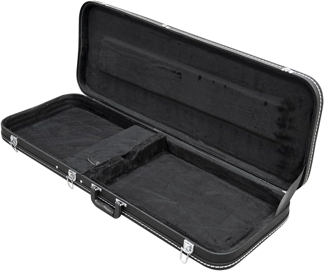 39inch Electric Guitar Case, Hard-Shell Wooden Case for Fender Strat/Tele Style Guitars，PVC Padding & Soft Interior， Black