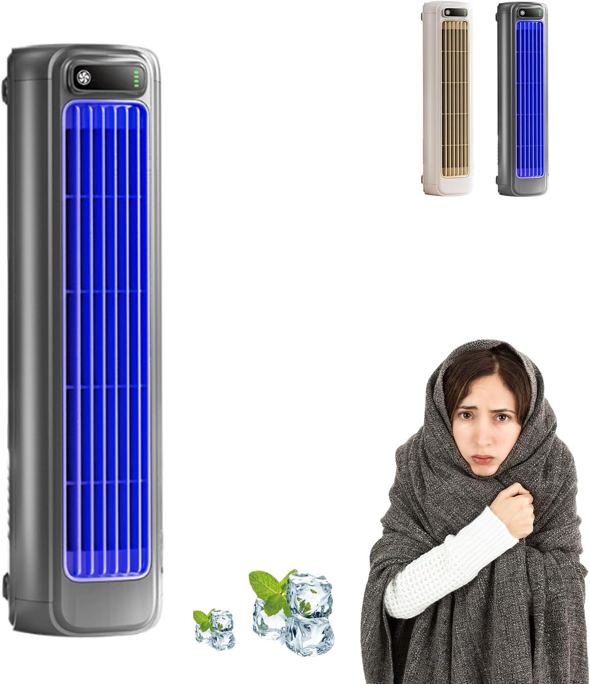 Portable Air Conditioner with Three Wind Speeds, Rechargeable and Natural Quiet Design