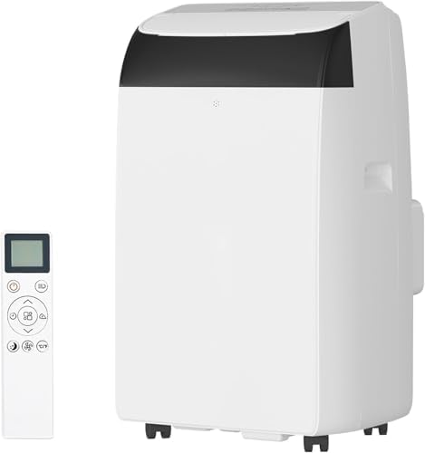 14,000 BTU (ASHRAE) / 10,200 BTU (SACC) Portable Air Conditioner for Spaces up to 750 Sq. Ft. 3-IN-1 Ultra-Quiet Room AC Unit with Cooling, Dehumidification, Fan Functions, Sleep Mode, 24-Hour Timer
