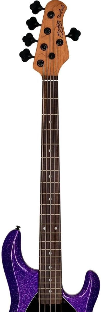 Sterling by Music Man 5 String Bass Guitar, Right, Purple Sparkle (RAY35-PSK-R2)