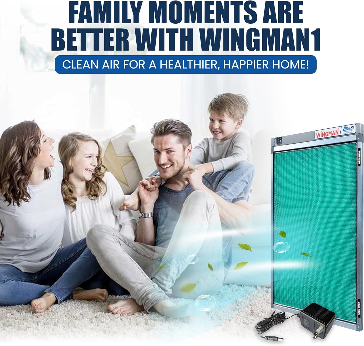 14x30x1 Polarized Media Electronic Air Filter - High Air Flow - Homeowner Installed - 1-Yr Supply of Replacement Pads - Simply Replace Your Current AC/Furnace Air Filter and PLUG IT IN!