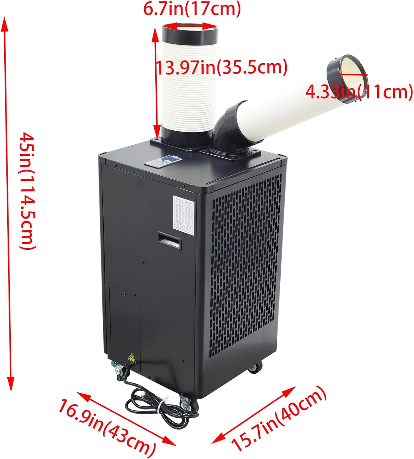 INTSUPERMAI Industrial Air Conditioner Mobile Spot Cooler Air Conditioner Workshop Post Cooling Air Conditioners Single Outlet Mobile Outdoor Cooling Aircon 110V 350-450m³/h