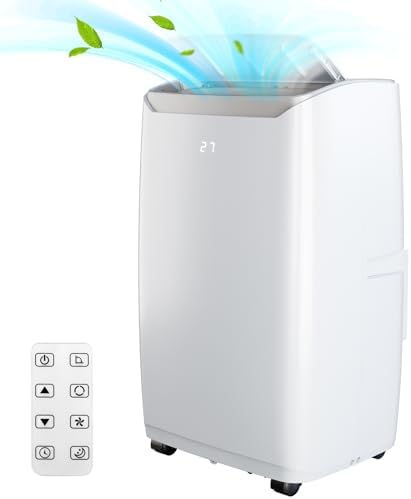 Portable Air Conditioner 14,000 BTU,Cools 750 Sq.Ft, 3 Modes (Cool/Fan/Dehumidify), 24-Hour Timer, Remote, Easy-Install Window Kit for Indoor Use
