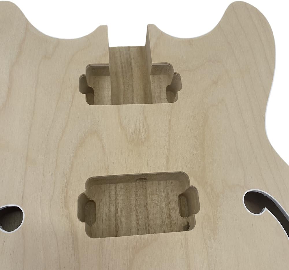 DIY Electric Guitar Kit ES 335 Style - 22 Fret 24.75 Inch Rosewood Fretbaord with Binding Set in Heel Solid Wood Body with Hardware for Build Guitars