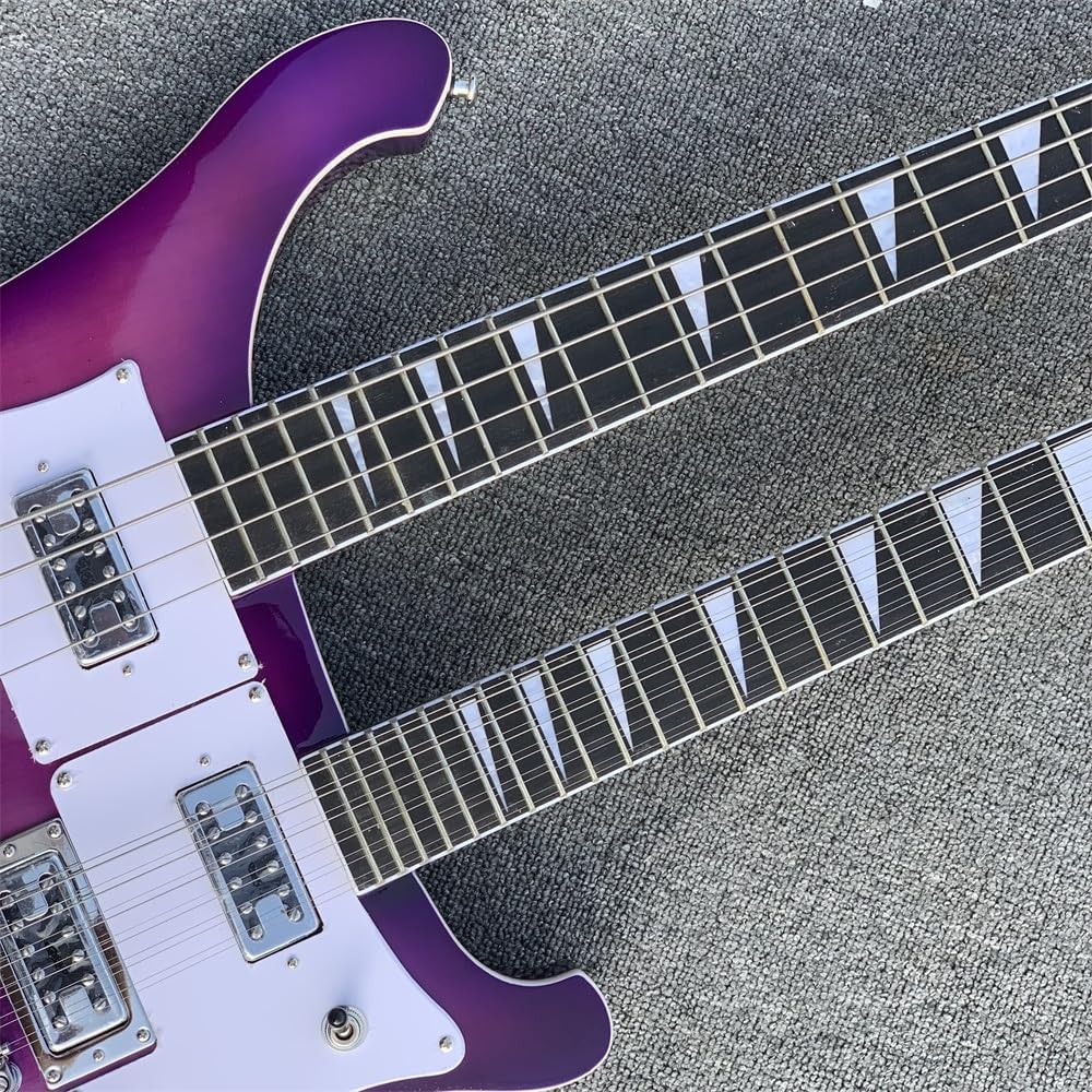 Custom Double Neck: 4-String Bass & 12-String Guitar - Purple