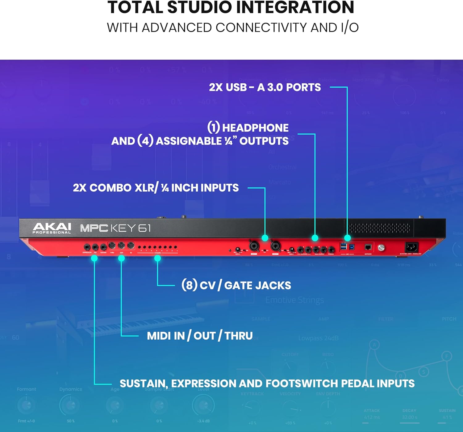 Akai Professional MPC Key 61 - Standalone Music Production Synthesizer Keyboard with Touch Screen, 16 Drum Pads, 20+ Sound Engines, Semi Weighted Keys, and Native Instruments Integration