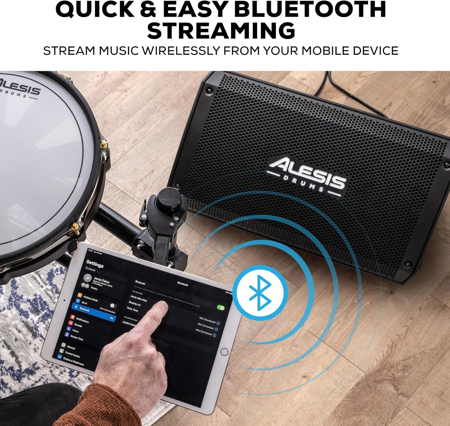 Alesis Nitro Pro and Strike Amp 12 MK2 - Electric Drum Set with and 12-inch 2500W Drum Amp Speaker, with Bluetooth