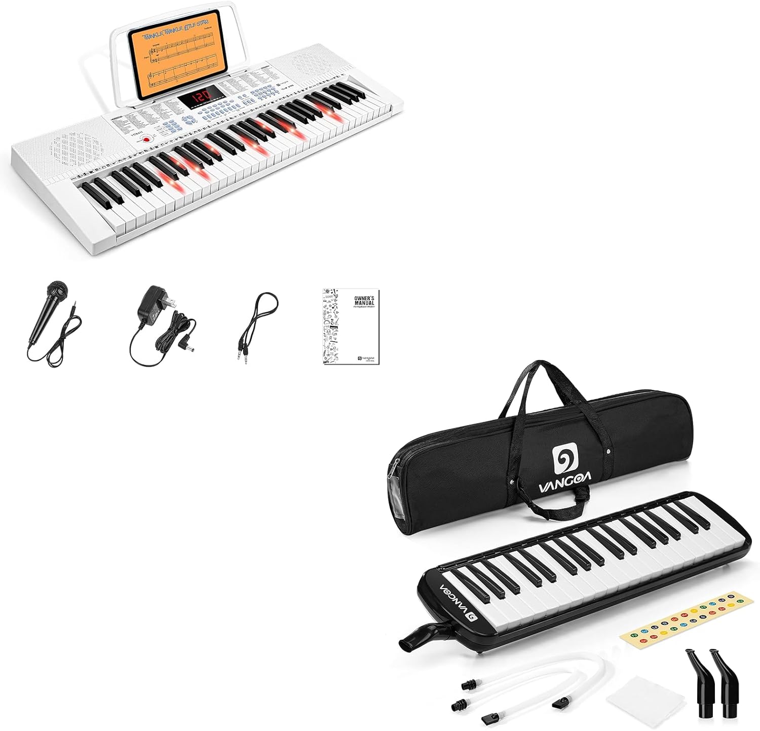 Vangoa VGK611 Piano Keyboard for Beginner and 37 Key Melodica Musical Instrument Soprano