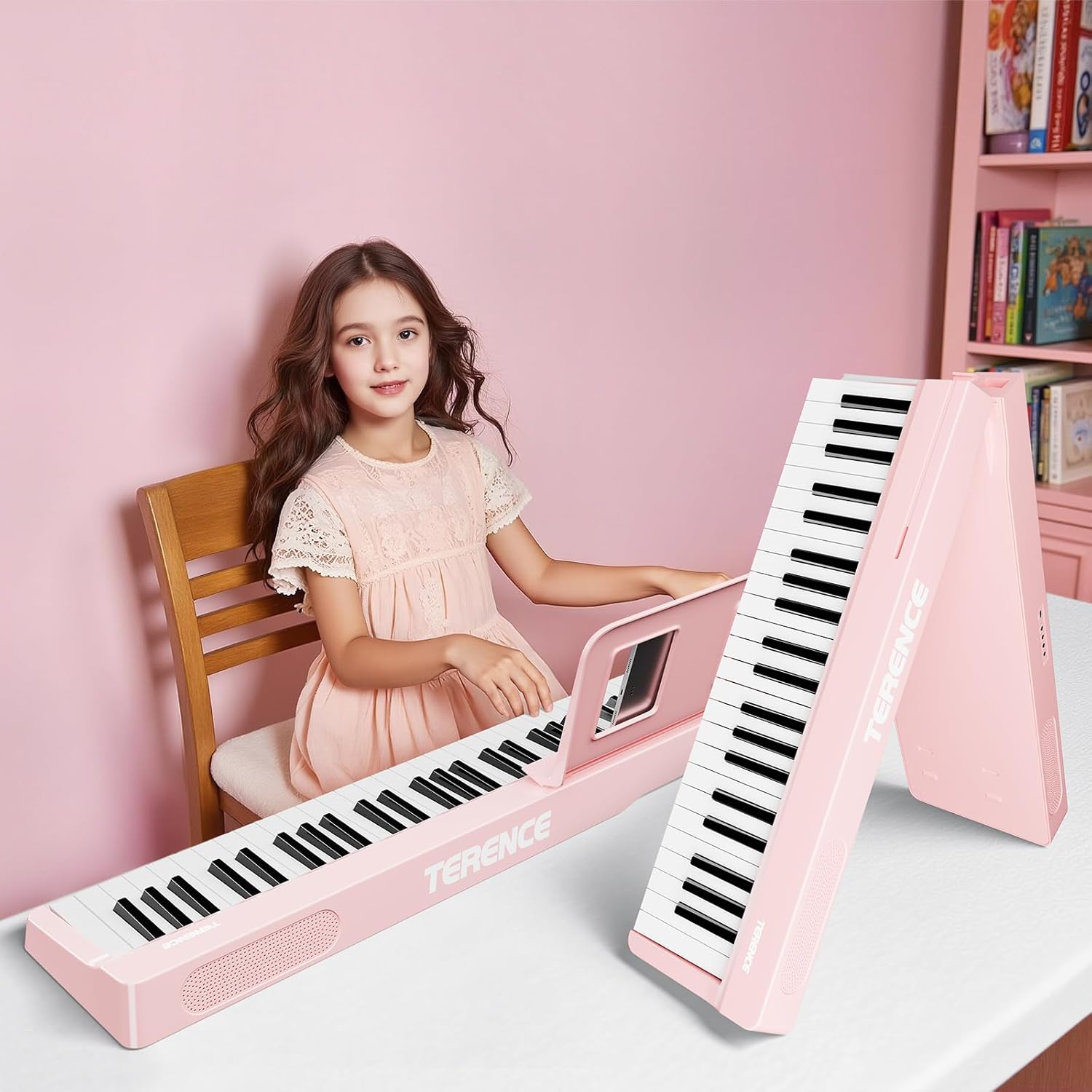 Portable Piano Keyboard Foldable: Portable Keyboard Piano 88 keys Semi-Weighted keyboard with MIDI Bluetooth TERENCE Electric Folding Piano Kit for Adult