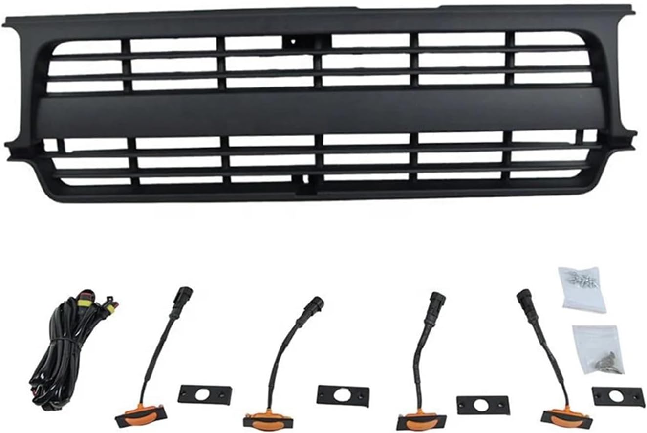 Auto Parts Other Exterior Accessories Front Racing Grille Car Grills ABS Mask Compatible for Land Crusier Prado LC80 1990-1997(with Lights)