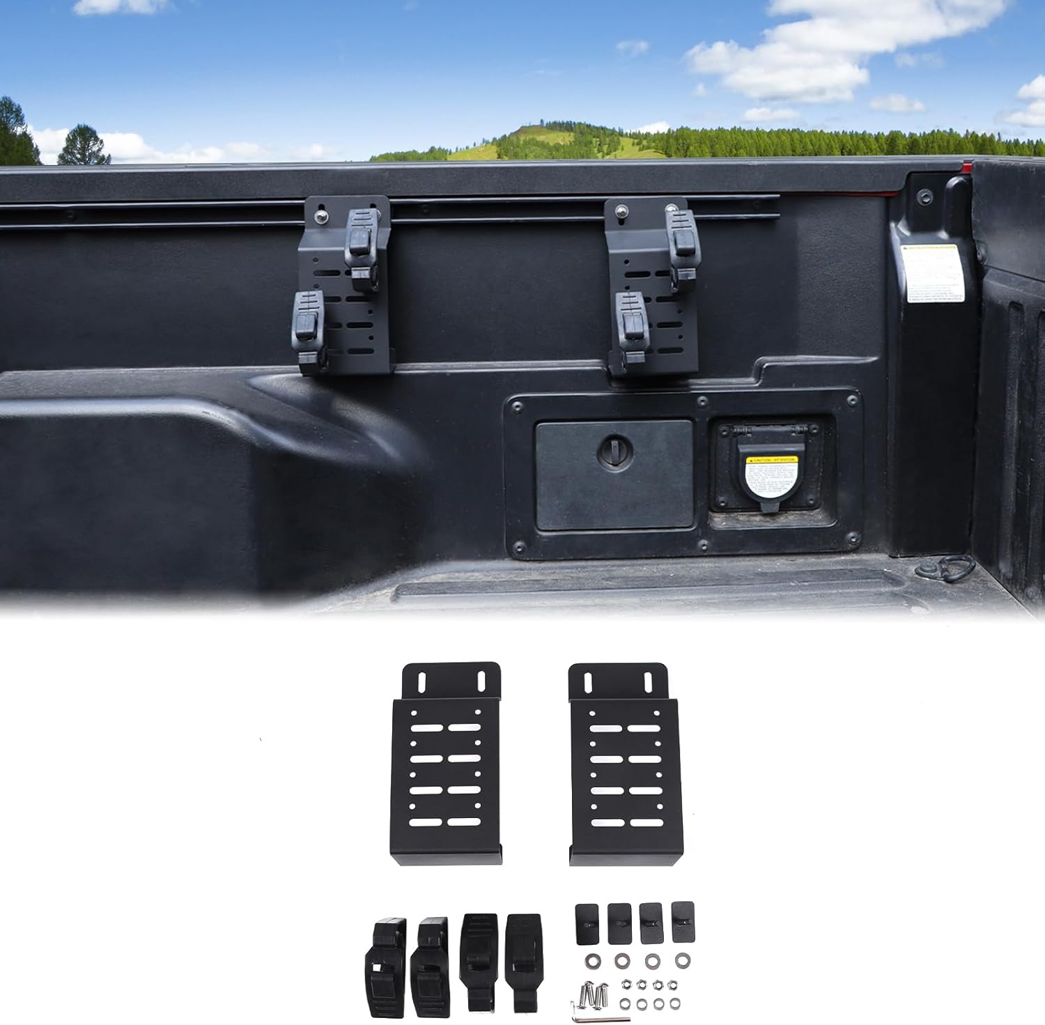 Aunginsy Bed Rail Mount Brackets Compatible with Toyota Tacoma 2016-2023 Truck Bed Rail Track System Bed Rail Modular Accessory Mount for Shovels, Recovery Boards, Fuel Cans & Other Accessories