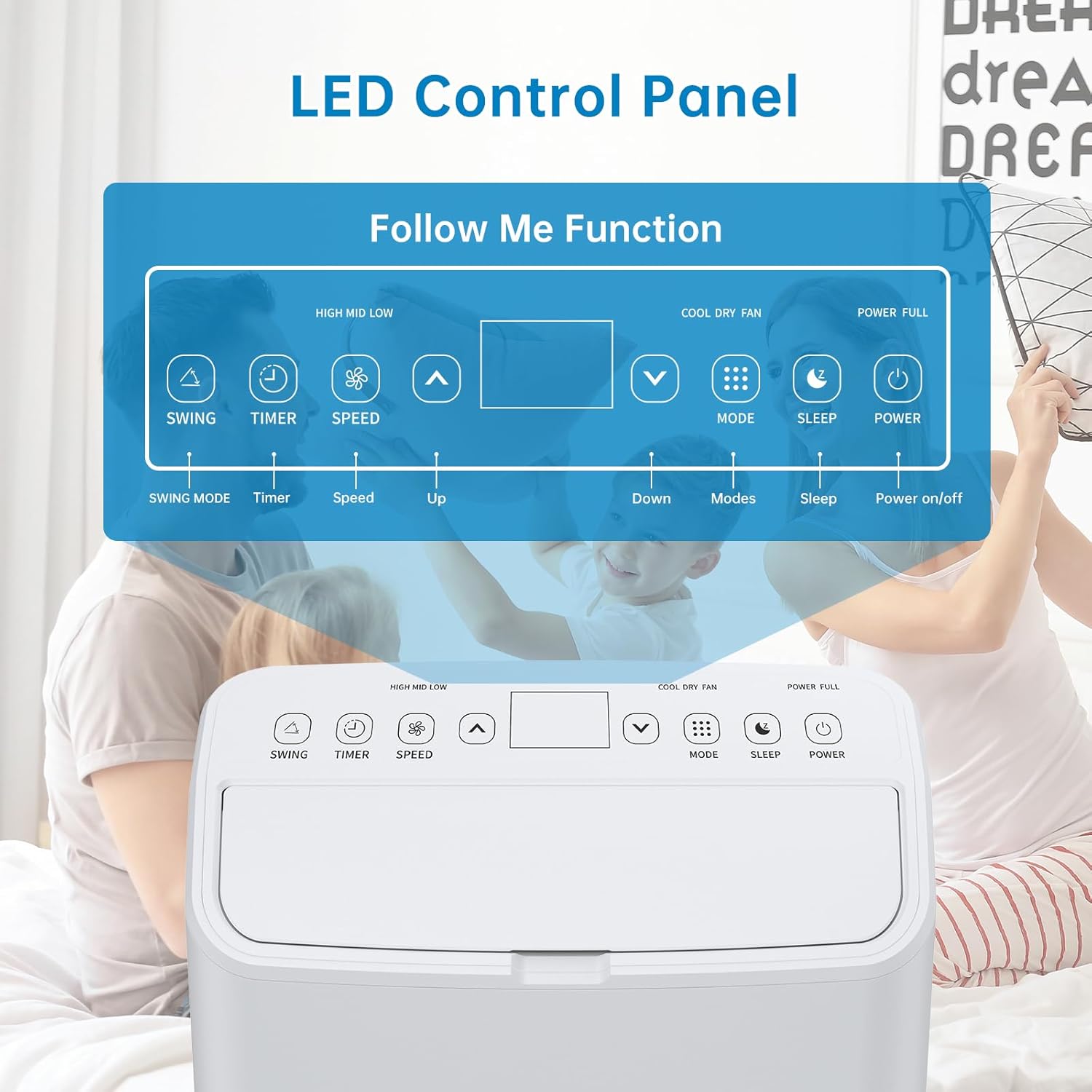 15,000 BTU Portable Air Conditioner - 3-In-1 Cooling for Spaces Up to 850 Sq.Ft With Remote, Timer & Easy Installation