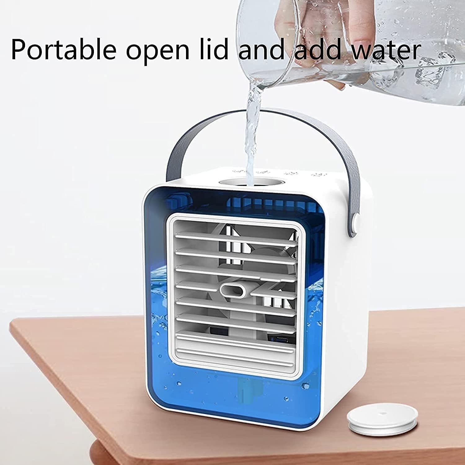 Portable Air Conditioner Fan, Personal Air Cooler Mini Air Conditioner, Desktop Table Cooling Fan, Suitable for Home, Bedroom Room, Office, Dorm, Car, Camping
