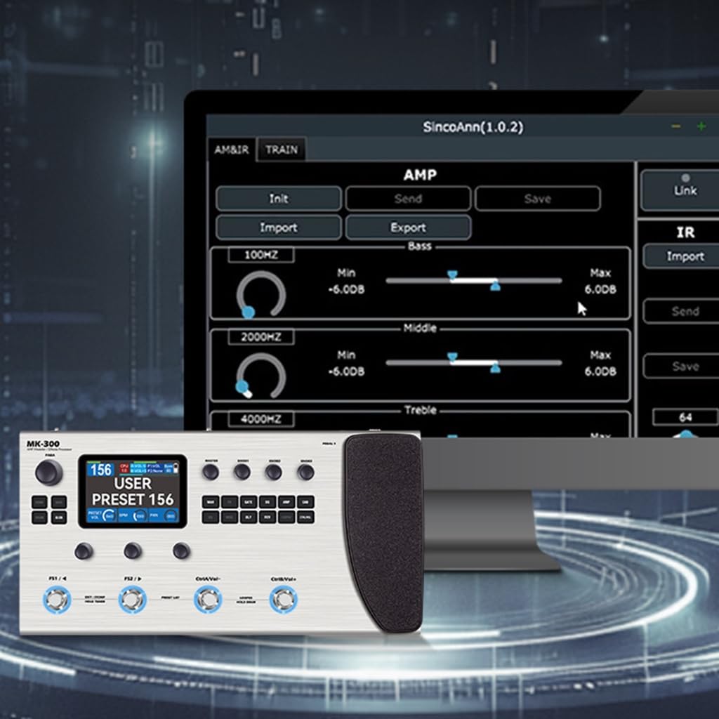 1 Set MK300 Guitar Processor 10Hrs Battery 2048pt Precised 300S Loopers