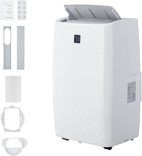 12,000 BTU Portable Air Conditioner, 3-In-1 Portable AC Units with Dehumidifier and Fan, Cools Up to 550 Sq. Ft. Room Air Conditioner, Remote Control, Quiet Operation & 24H Timer