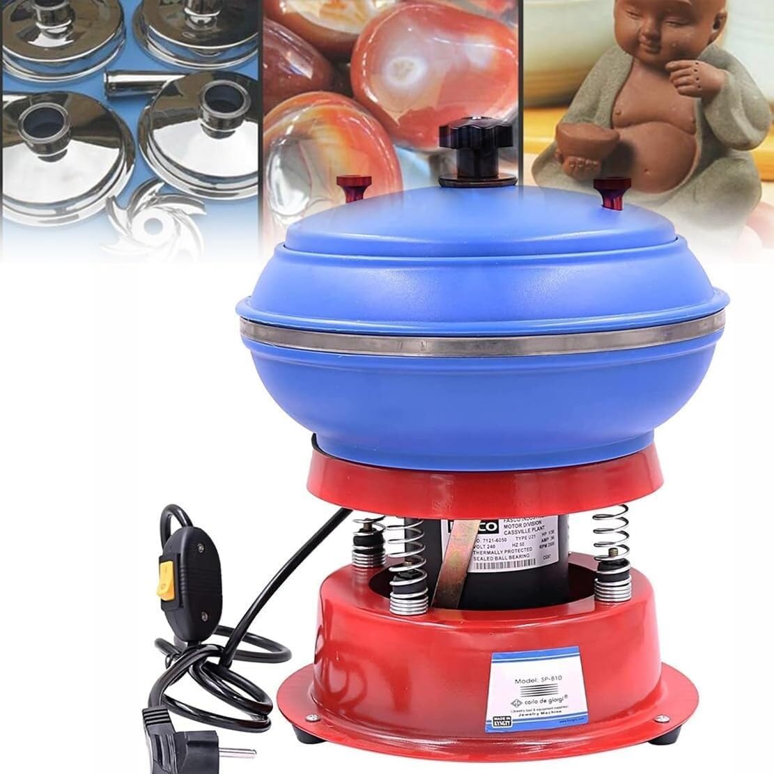 Vibrating Polishing Drum, Sleeve Polisher Jewellery Polishing Machine and Finisher Machine For Metal Parts Gemstones Jade Car Accessories Jewellery