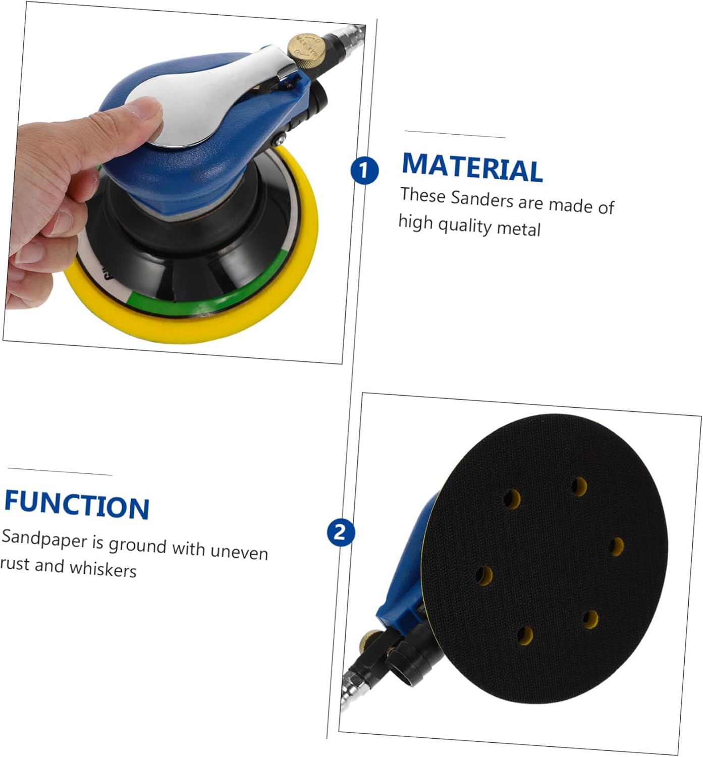 2sets Pneumatic Grinding Machine Lightweight Handheld Polishing Tool for Efficient Sanding and Grinding Dust Extraction