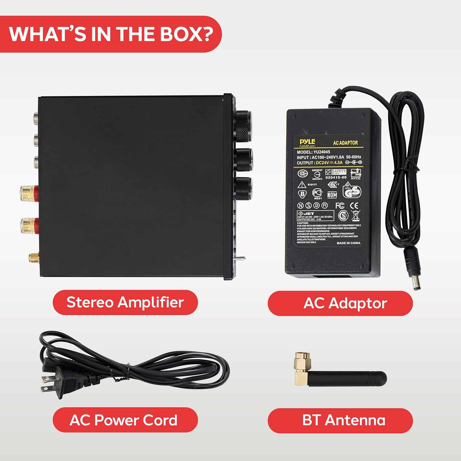 Pyle 2.1 CH Wireless Stereo Power Amplifier - 200W Bluetooth Mini Amp with USB Player, RCA Input, Subwoofer Output, Bass and Treble Control, Compact Audio Streaming Amp