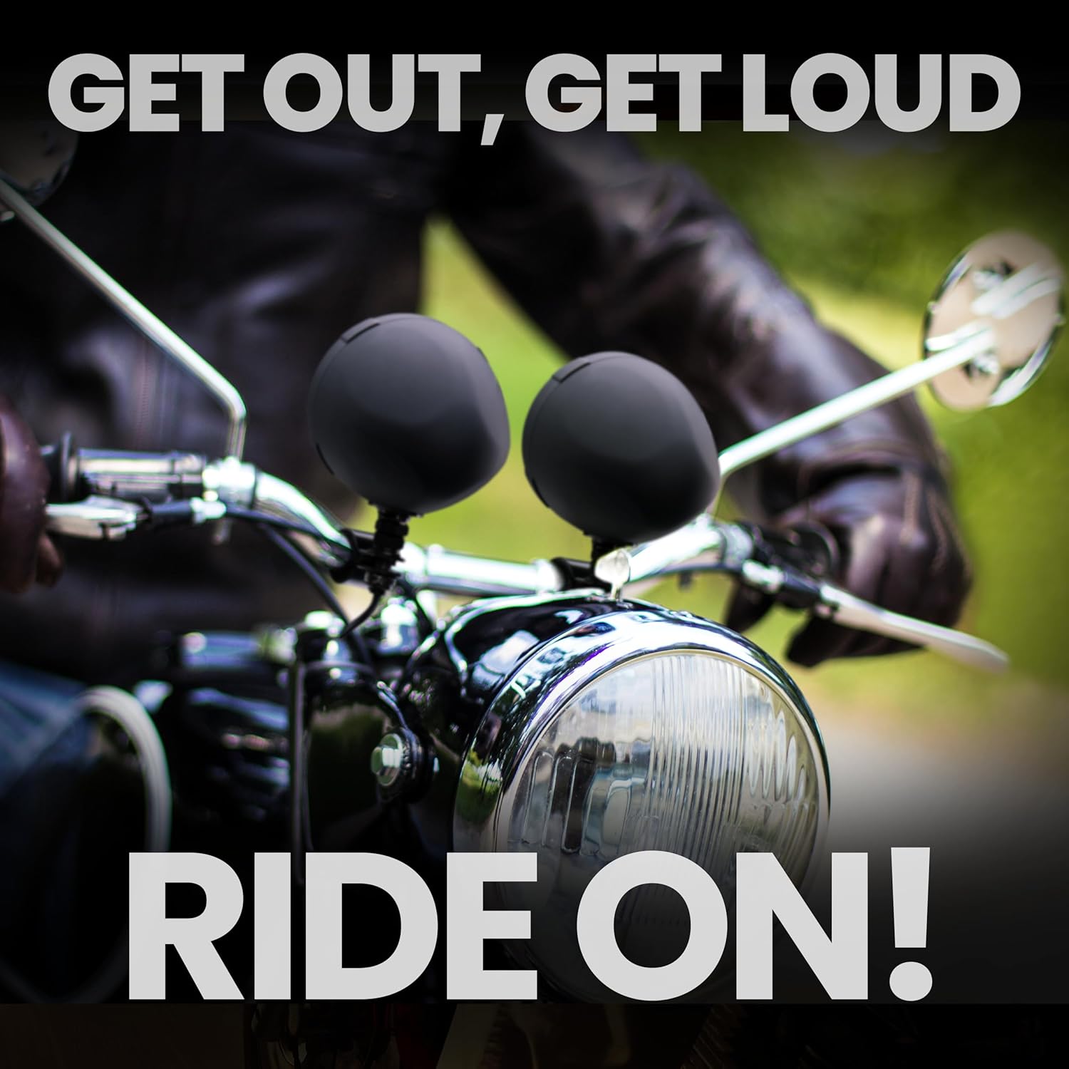 BOSS Audio Systems MCBK520B Motorcycle 3 Inch Stereo Speakers and Amplifier Audio Sound System - Bluetooth 2 Channel Amplifier, Weatherproof, FM Tuner, USB, SD, Auxiliary In, ATV UTV Compatible