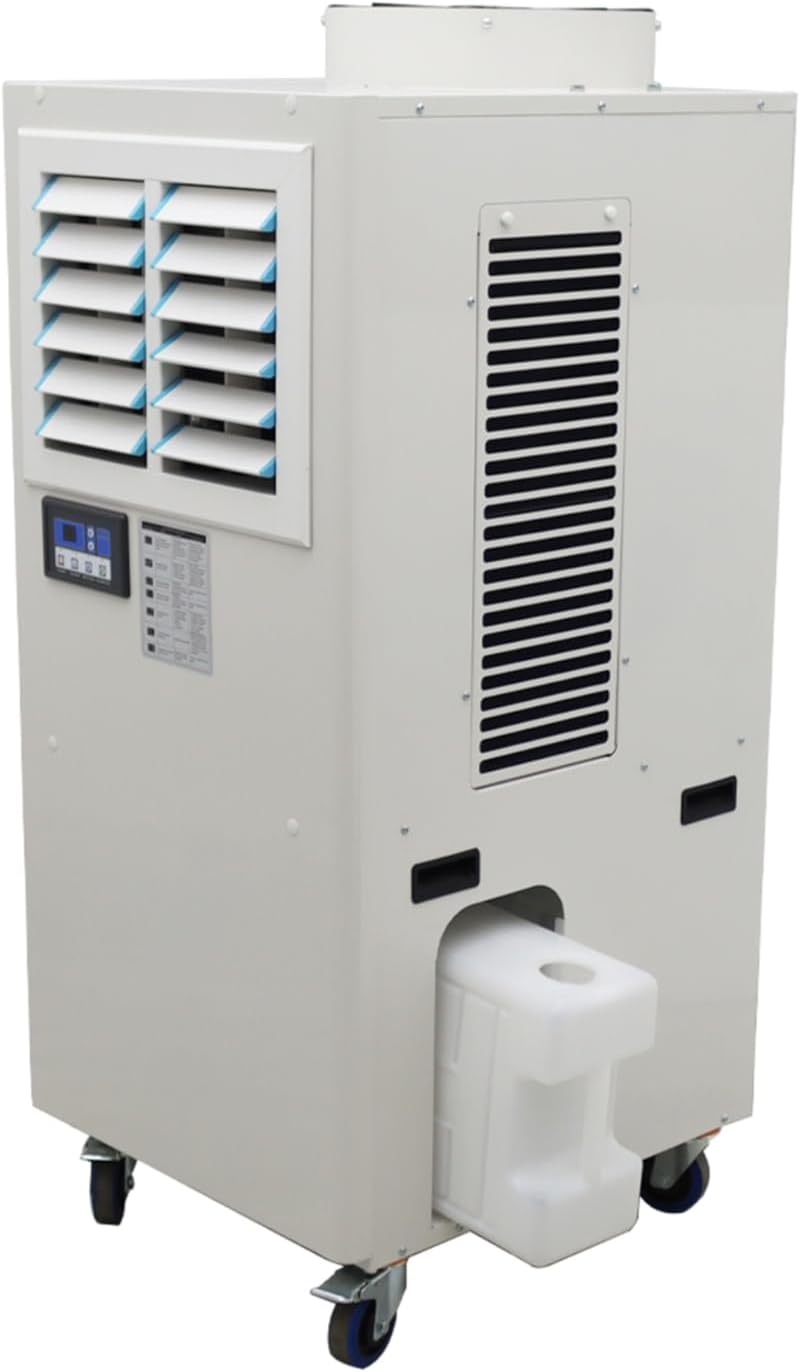 Air Flow 3600m³/h Industrial Portable Air Conditioner with Wheels 14L Tank Commercial Spot Cooler 1820W Adjustable Air Outlet Ideal for insititute Workshops Outdoor Events 220V