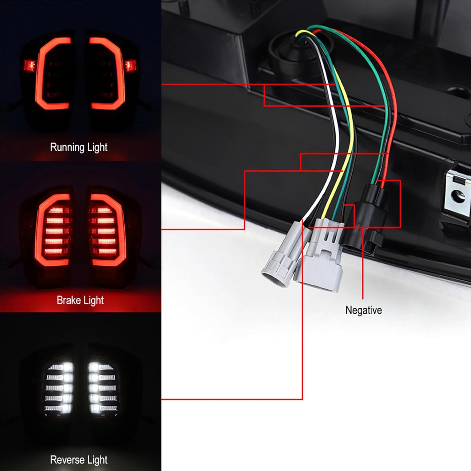 LED Tail Lights Assembly for 16-23 Toyota Tacoma, Black Housing Smoked Lens, 2016 2017 2018 2019 2020 2021 2022 2023 Toyota Tacoma Accessories(1 Pair)