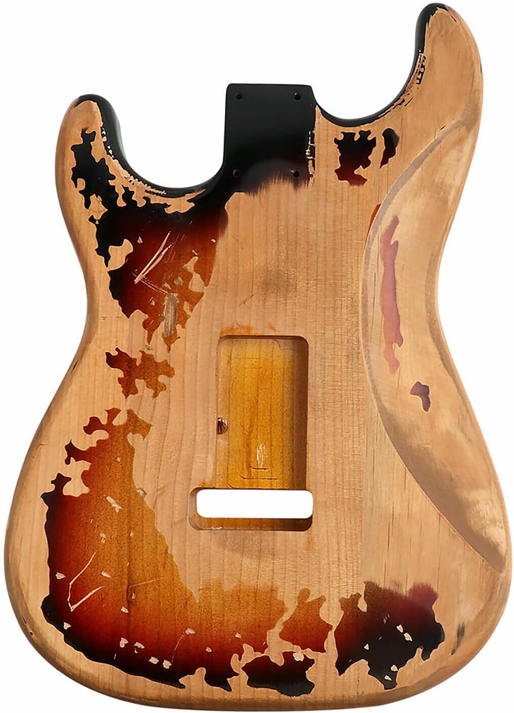 Sunsmile Relic Electric Guitar Body Nitro Alder Strat Style H-S-H Route DIY Guitar Body 3 Tone Sunburst.
