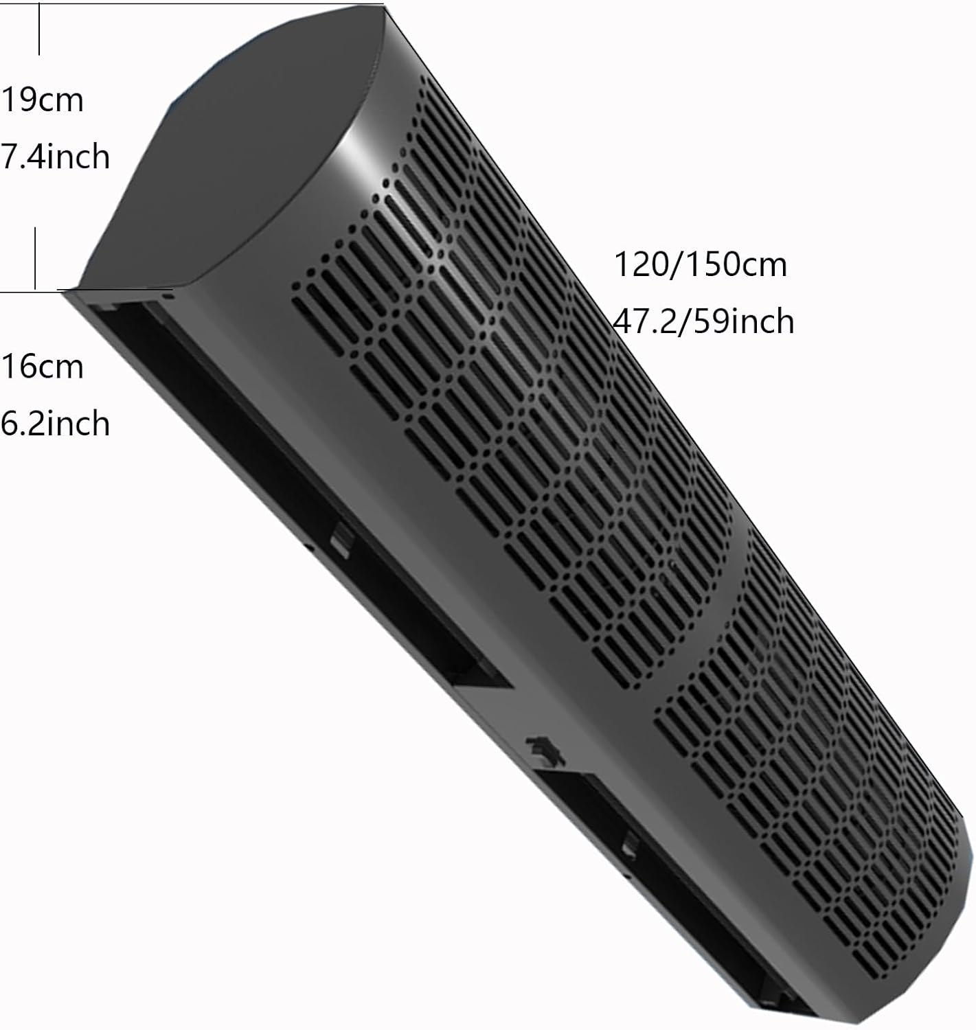 23-inch, 35-inch, 39-inch Black Commercial Silent Air Curtain Machine, Strong Ventilation, Protect The Fresh Air Indoors(150cm(59inch))