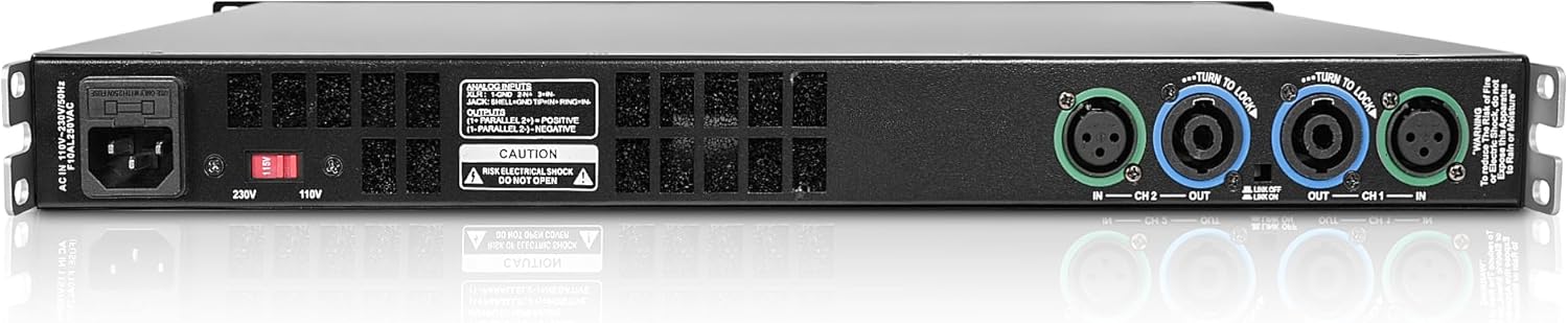 Sound Town Lightweight 1U 2-Channel PA/DJ Power Amplifier, 2 x 1150W at 4-Ohm for Installation, Conference (UPDM-D3)