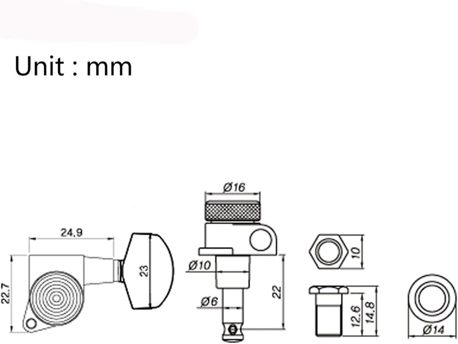 FLFL Guitar String Tuning Pegs Gold 3R3L 19:1 Ratio Locking Tuners Tuning Pegs Machines Heads Set for Electric Or Acoustic Guitar