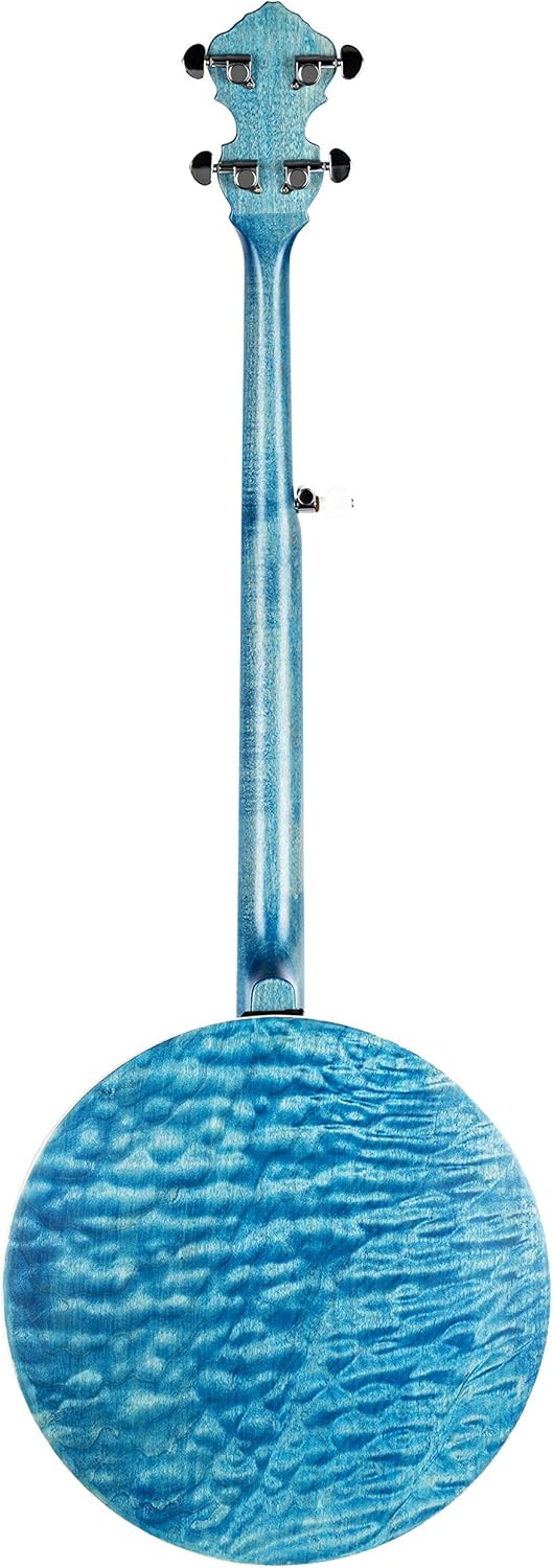 Ortega Guitars Facon Falcon Series 5-String Quilted Maple Resonator Acoustic-Electric Banjo w/Bag, Right (OBJE400TBL)