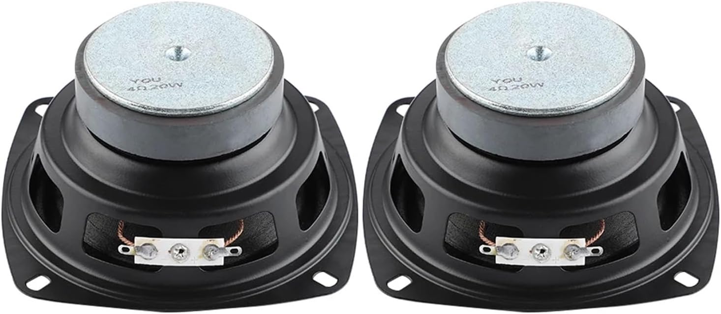 2Pcs 4 Inch Audio Speakers 4 Ohm 20W Full Range Loudspeaker Home Theater Tweeter Midrange Woofer Sound Amplifier Speaker