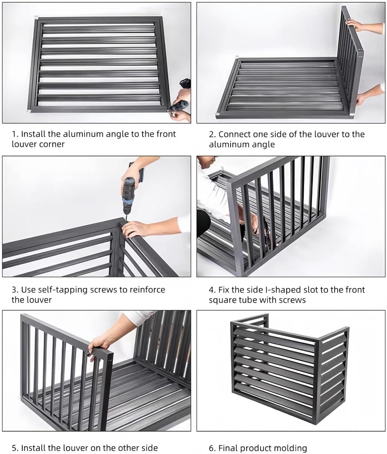 Aluminum Ac Unit Covers Outdoor, Privacy Screens Fence Panels for Air Conditioners Trash Bins, Isolate Pets, Fallen Leaves, Anti Theft(Gray,110cm)