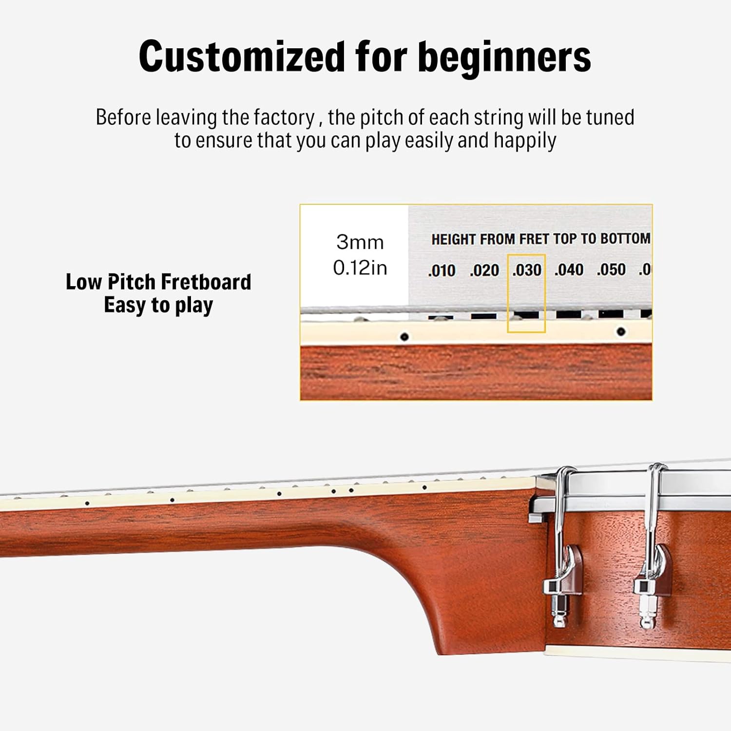 Donner Banjolele 4 String Banjo Ukulele kit Stringed Musical Instruments for Adult Beginner with Banjo Tuners, Gig Bag, Picks, Skeleton 23 Inch Sapele