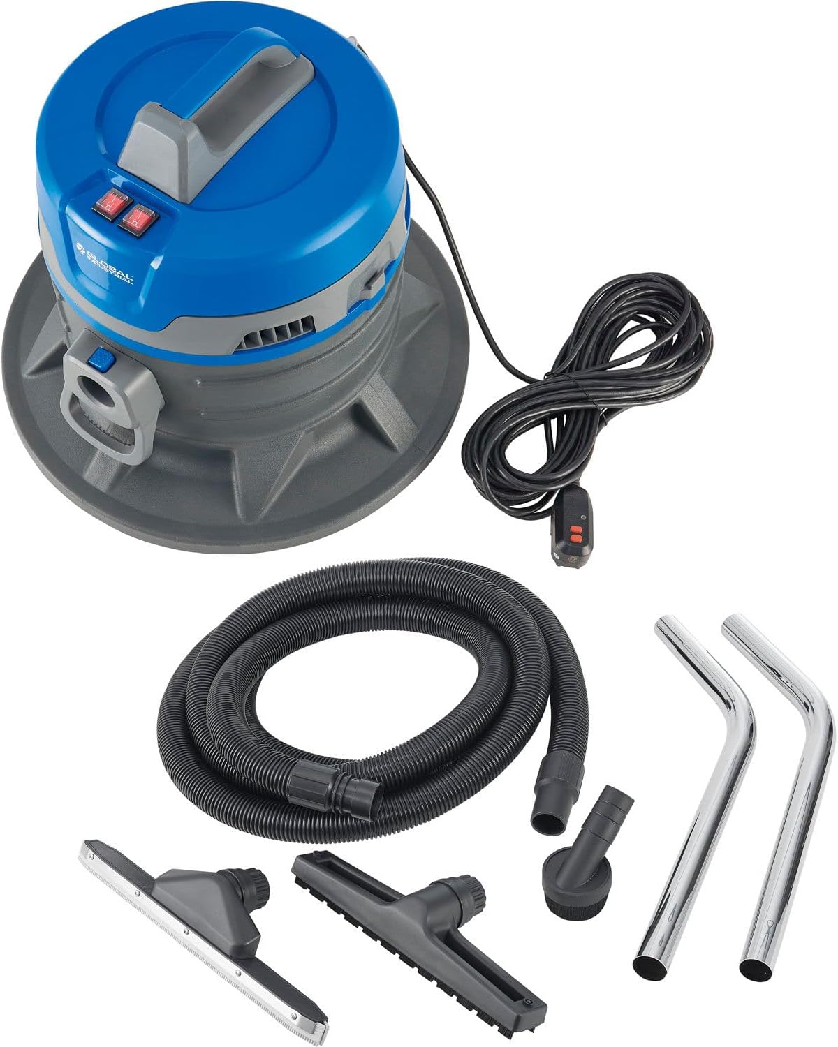 Global Industrial Drum Top Wet/Dry HEPA Vacuum, 55 Gallon Capacity, 120 Volts, Plastic Construction, Blue, 60