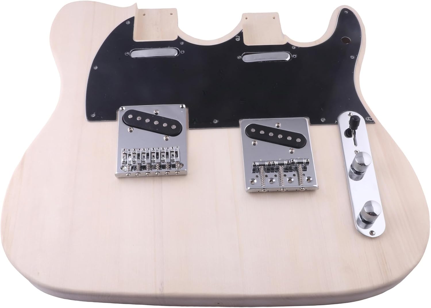 DIY Electric Guitar Kit Double Neck Guitar Kits Tele Style for Right Handed with Basswood Body Hard Maple Neck Maple Fretboard Chrome Hardware Build Your Own Guitar.